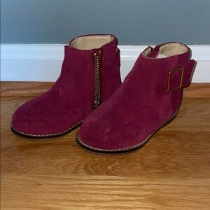 Janie and Jack Kids Burgundy Suede Boots